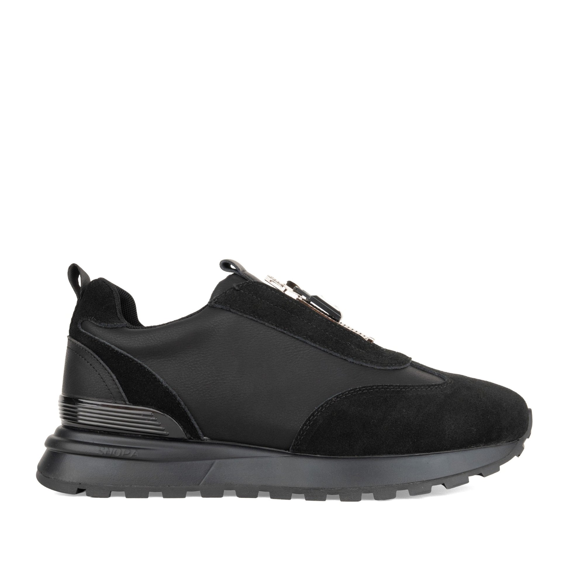 Women's Black Wedge Fashion Sneakers