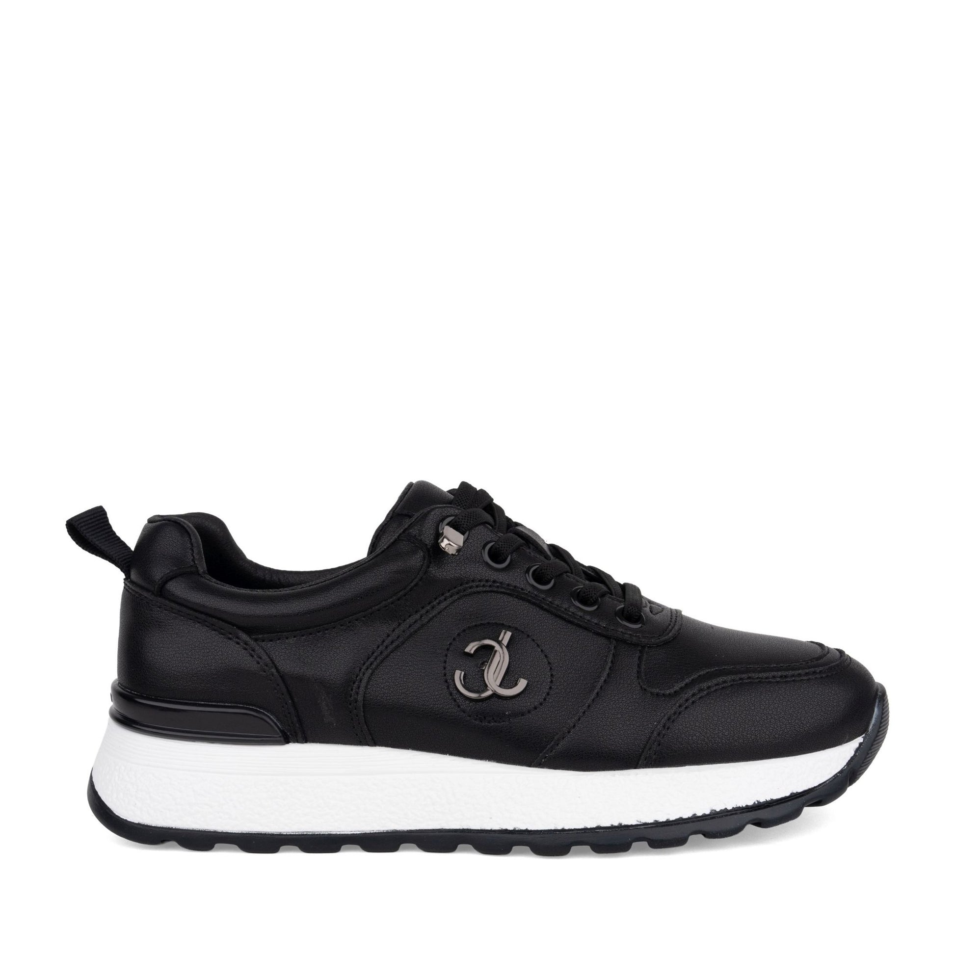 Women's Black Wedge Fashion Sneakers