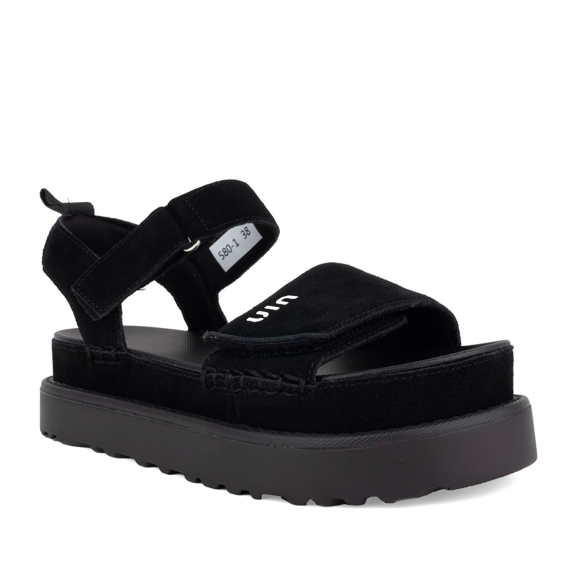 Women's Black Wedge Open-Toe Sandals