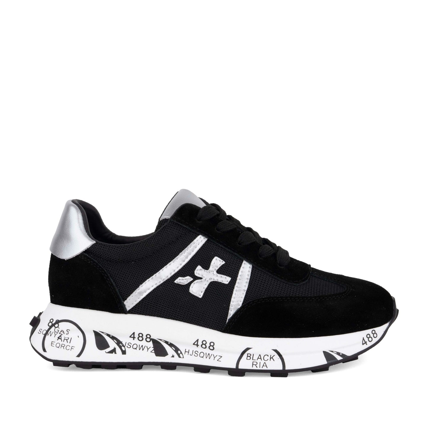 Women's Black Wedge Fashion Sneakers