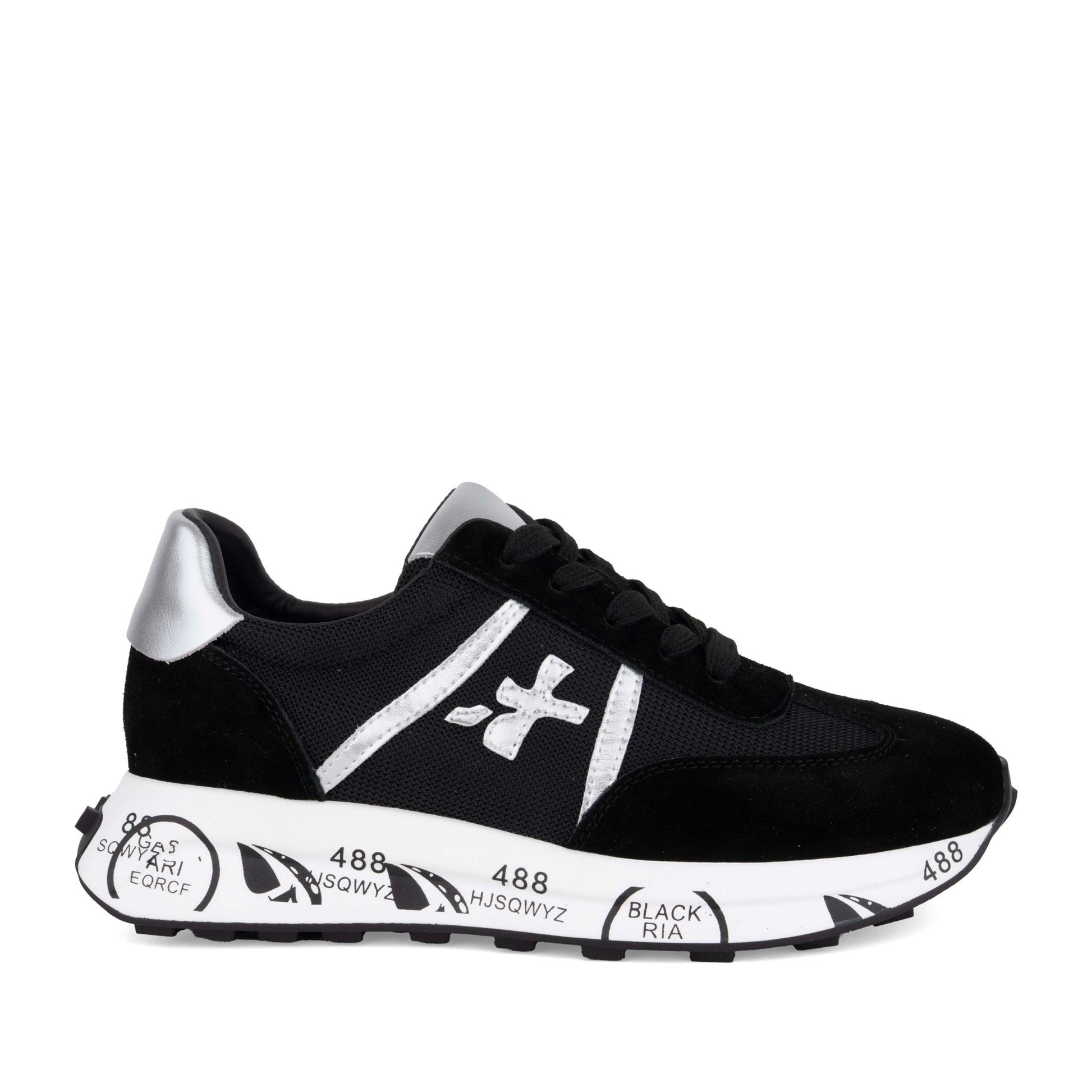 Women's Black Wedge Fashion Sneakers
