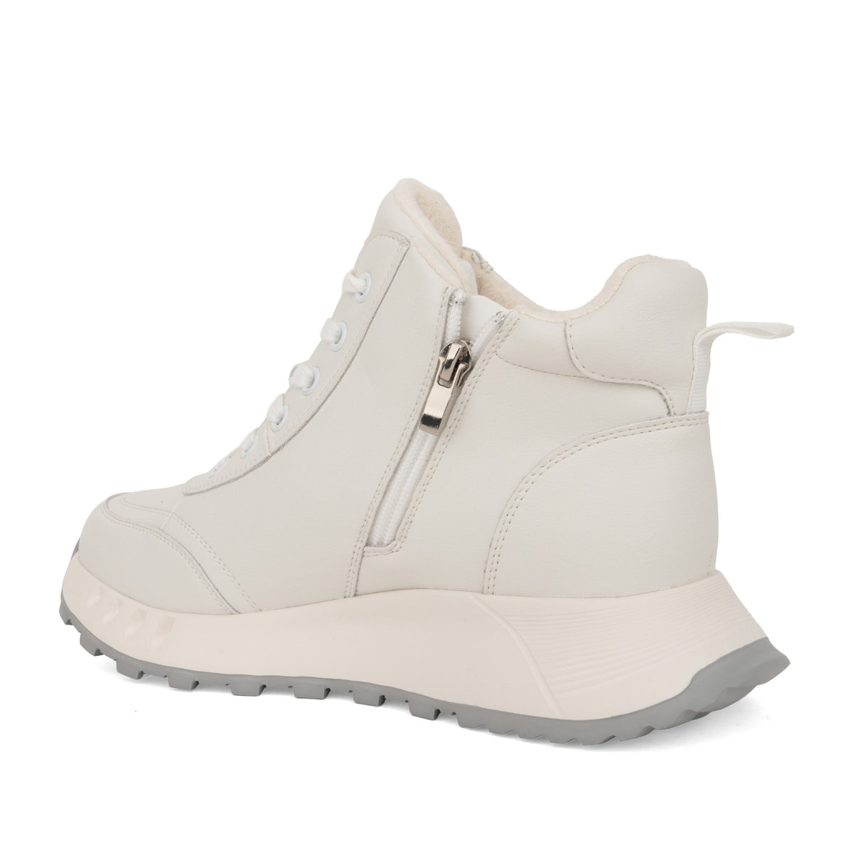 white casual closed booties