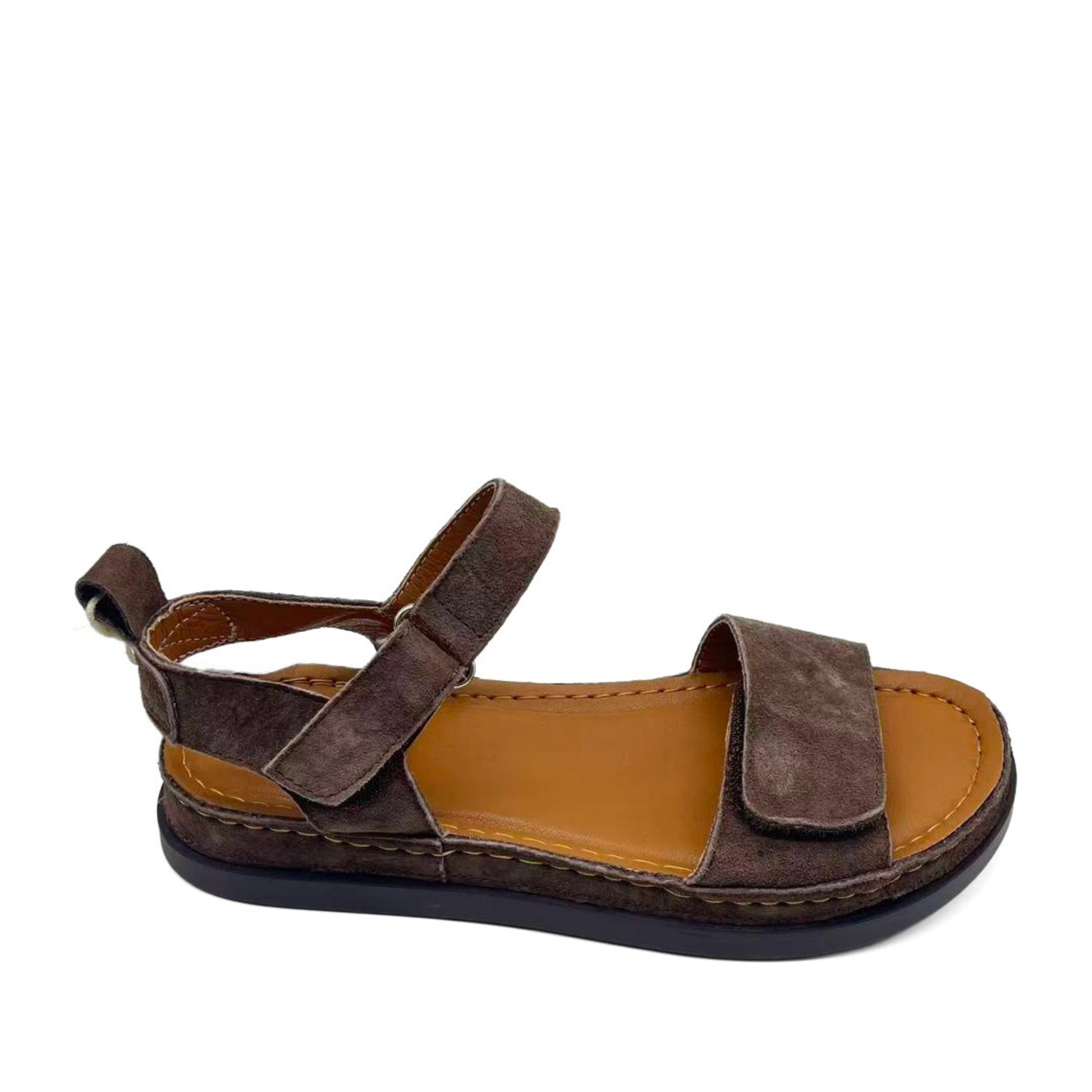 Women's Brown Wedge Open-Toe Sandals