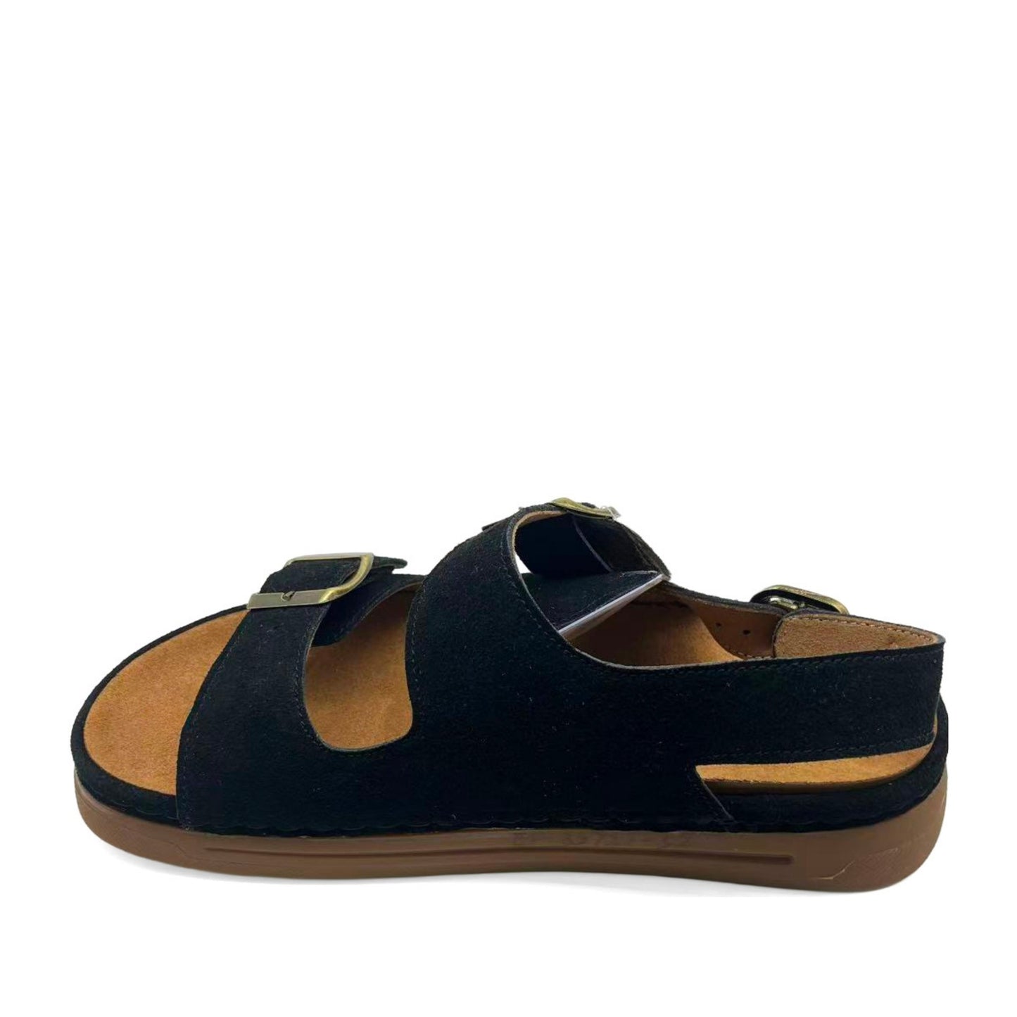 Women's Black Wedge Open-Toe Sandals