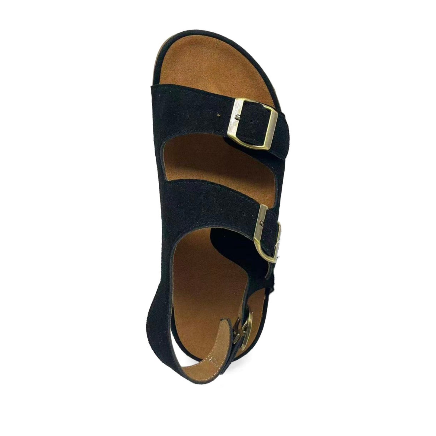 Women's Black Wedge Open-Toe Sandals