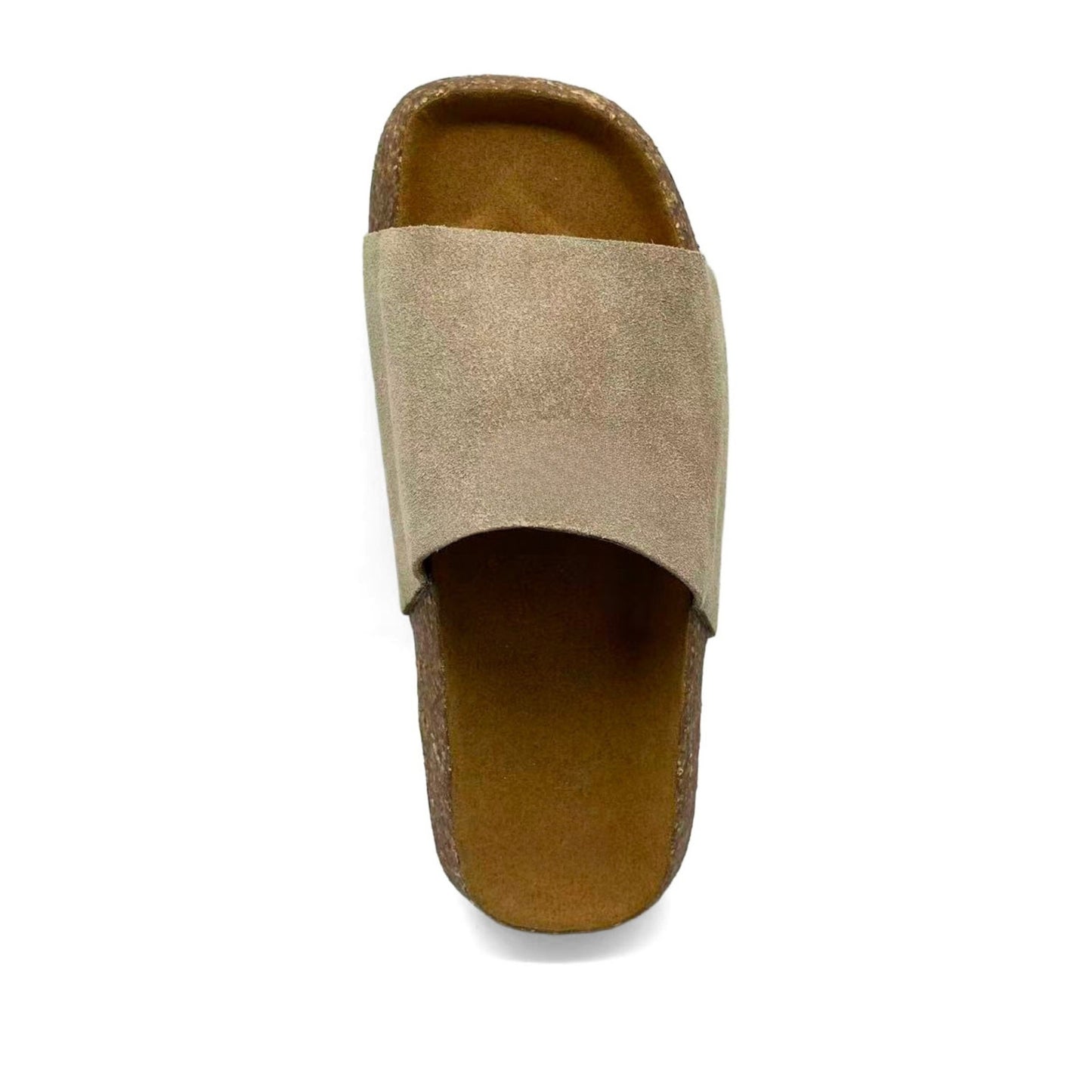 Women's Beige Wedge Open-Toe Slippers