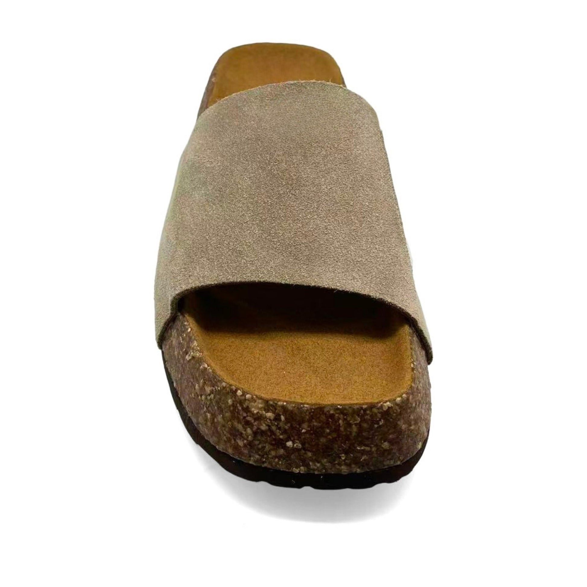Women's Beige Wedge Open-Toe Slippers