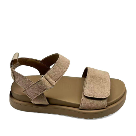 Women's Beige Wedge Open-Toe Sandals