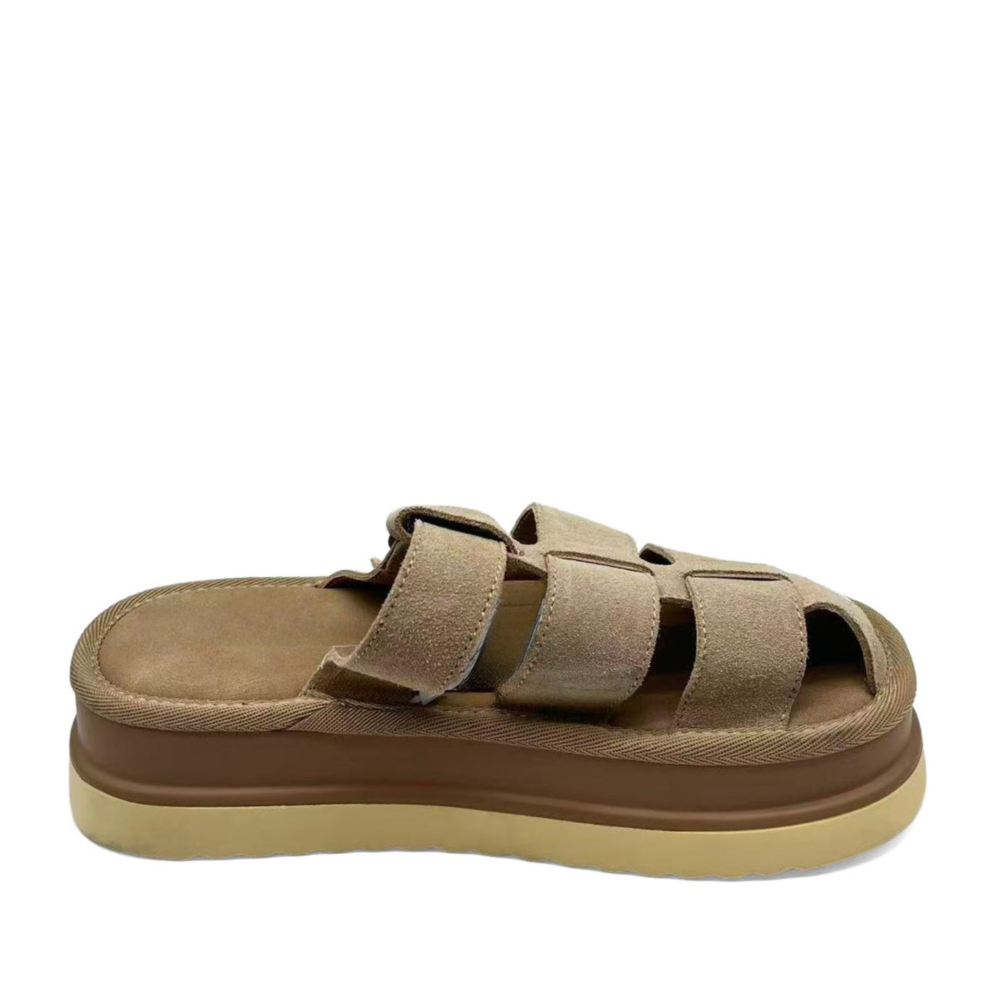 Women's Beige Wedge Slippers