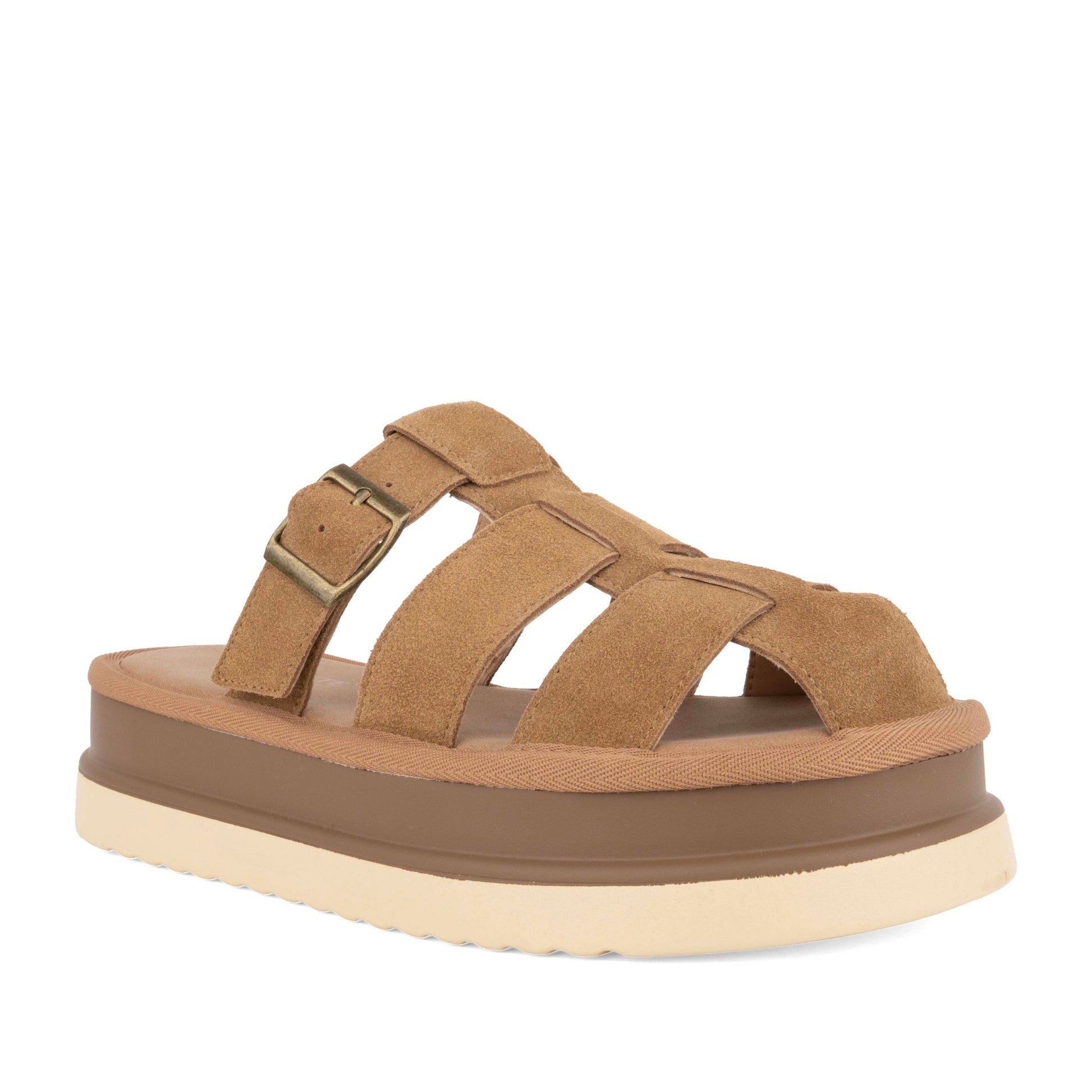Women's Brown Wedge Slippers