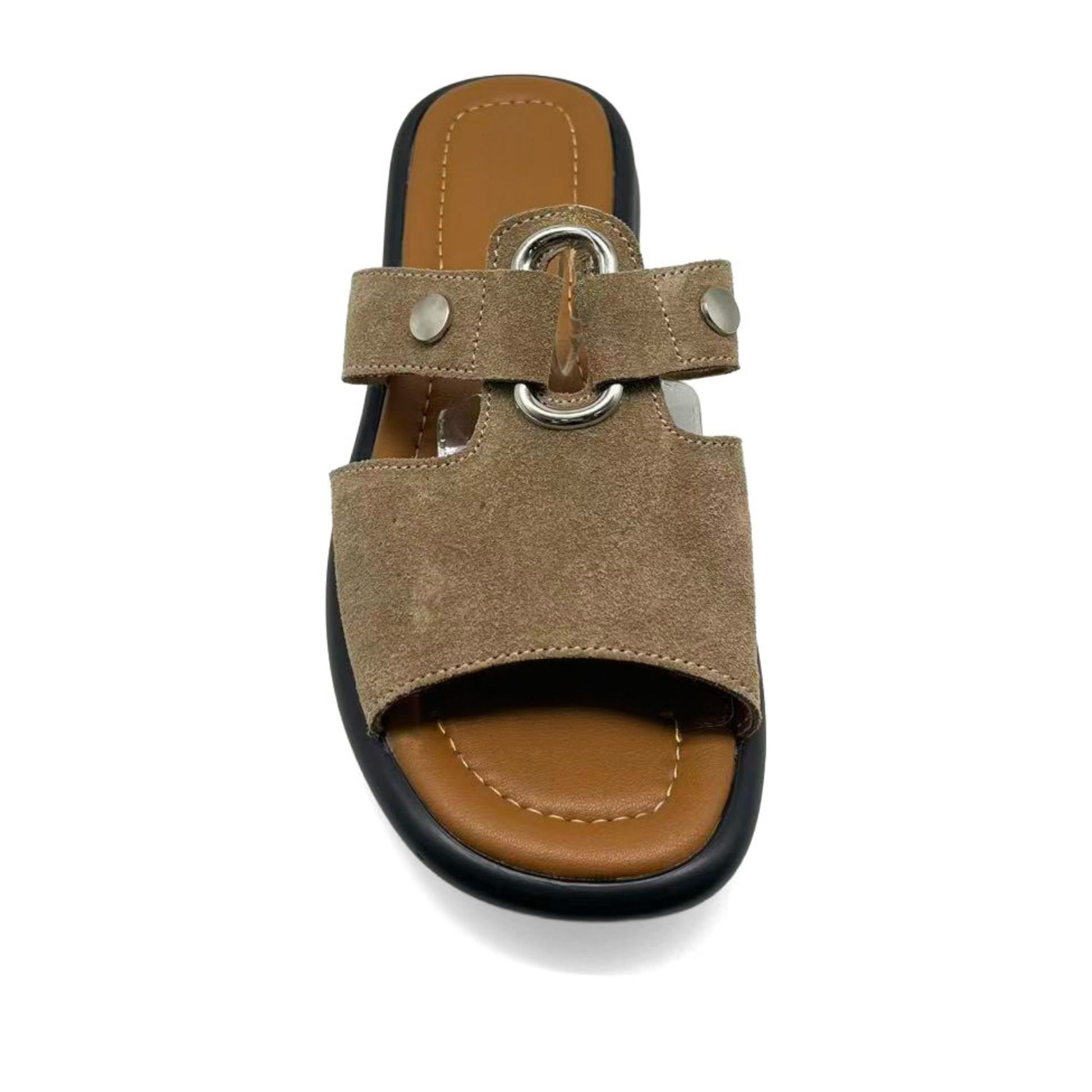 Women's Beige Open-Toe Slippers