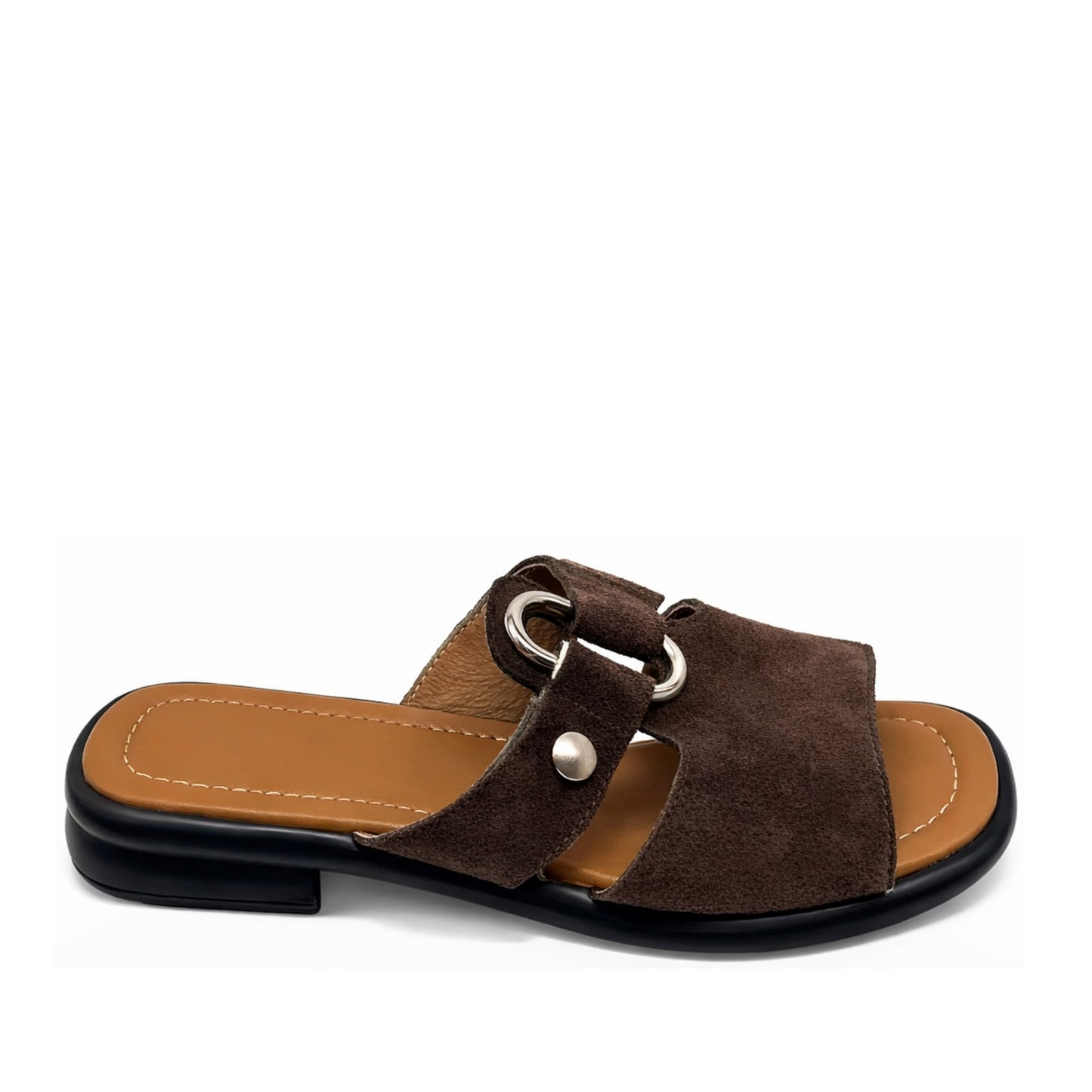 Women's Brown Open-Toe Slippers