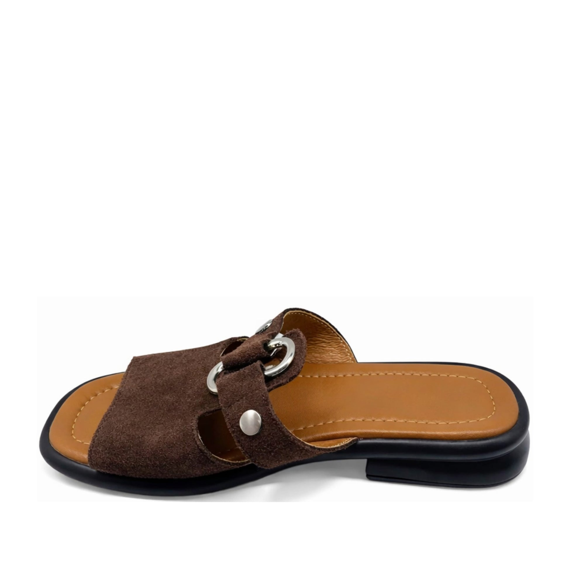 Women's Brown Open-Toe Slippers