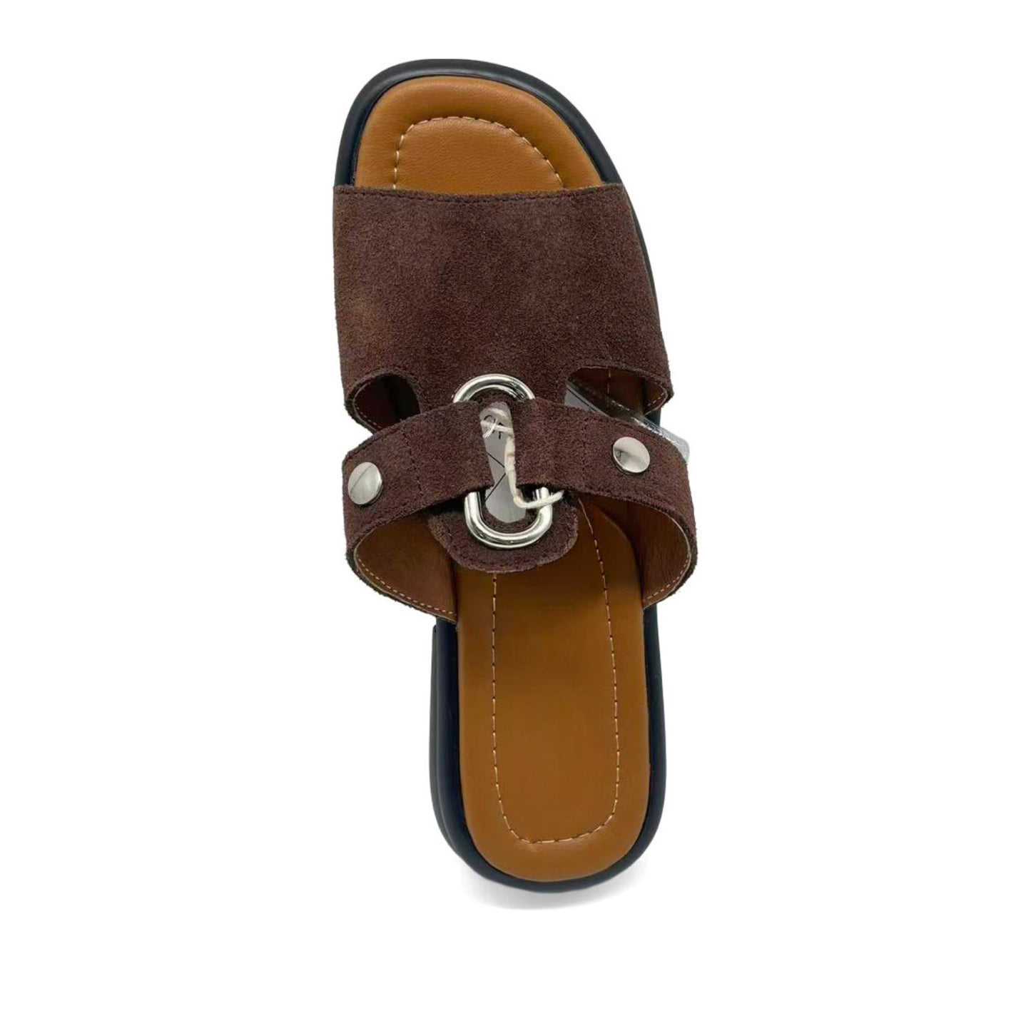 Women's Brown Open-Toe Slippers