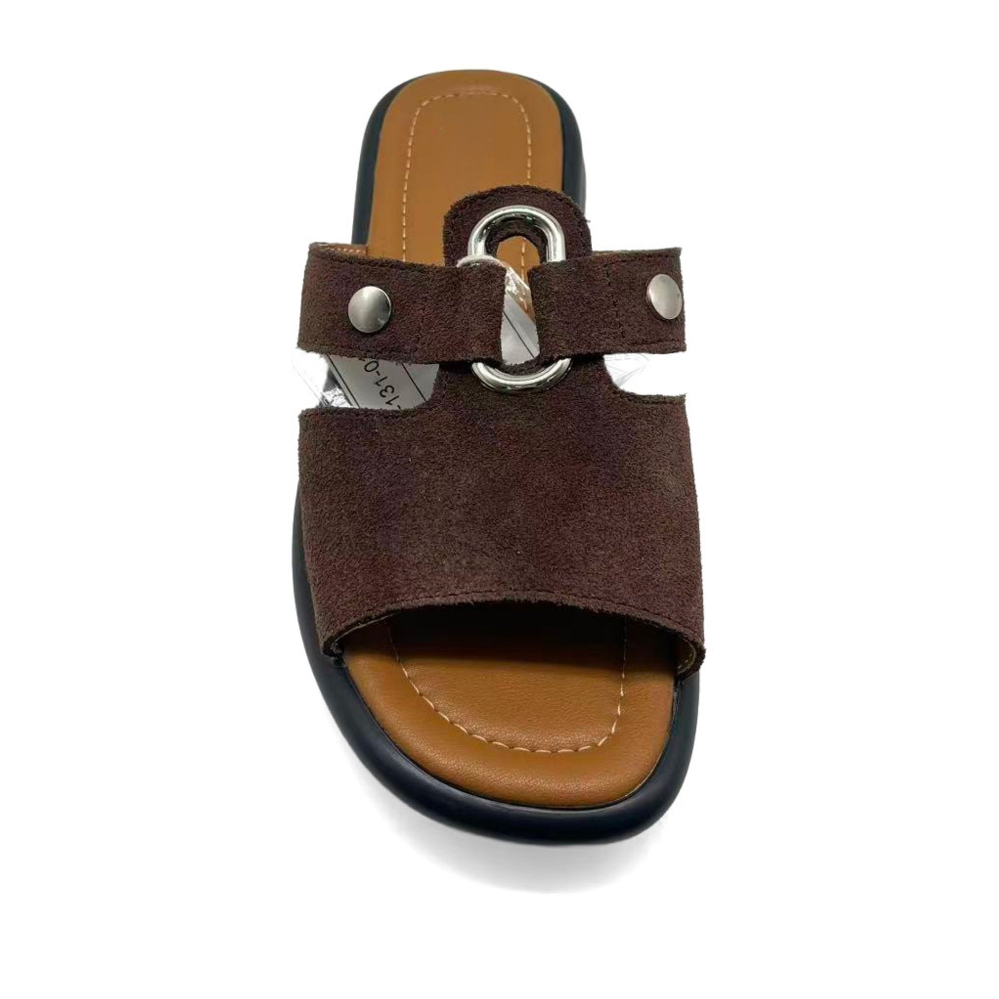 Women's Brown Open-Toe Slippers