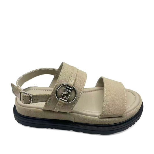 Women's Beige Wedge Open-Toe Sandals