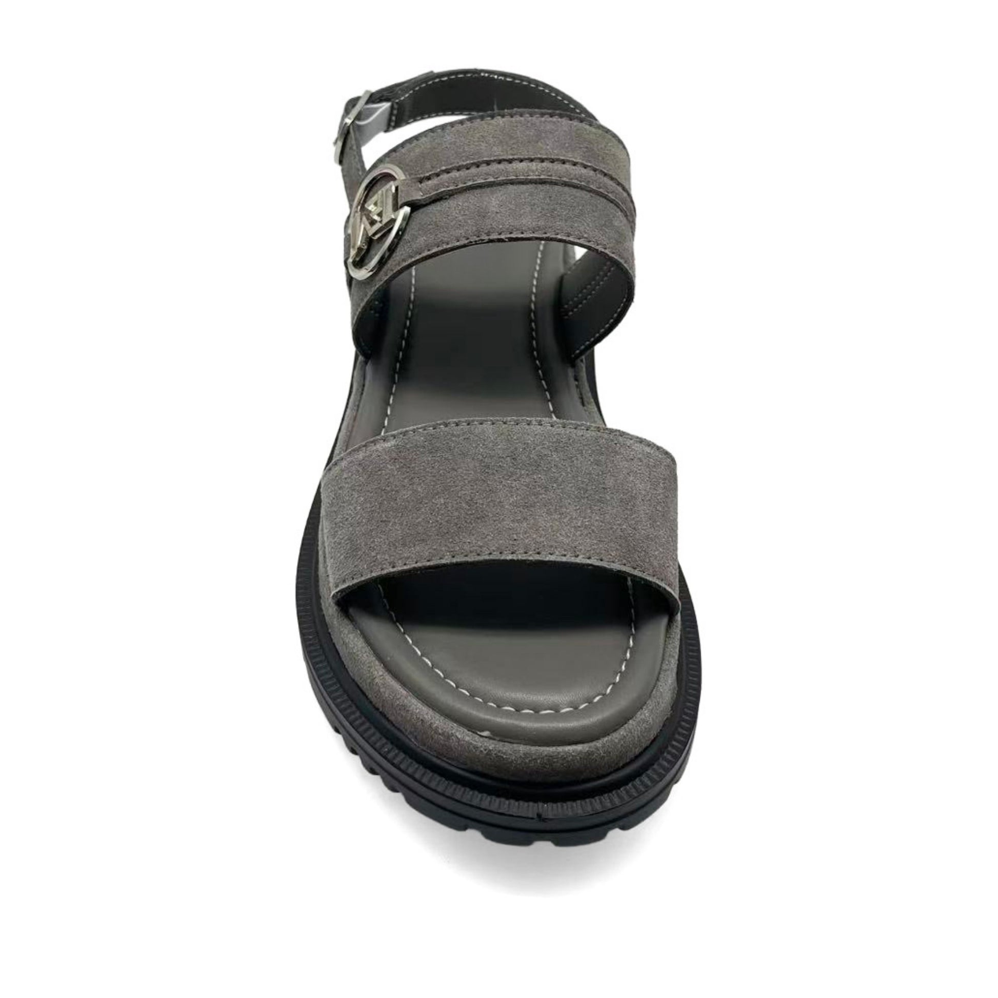Women's Gray Wedge Open-Toe Sandals