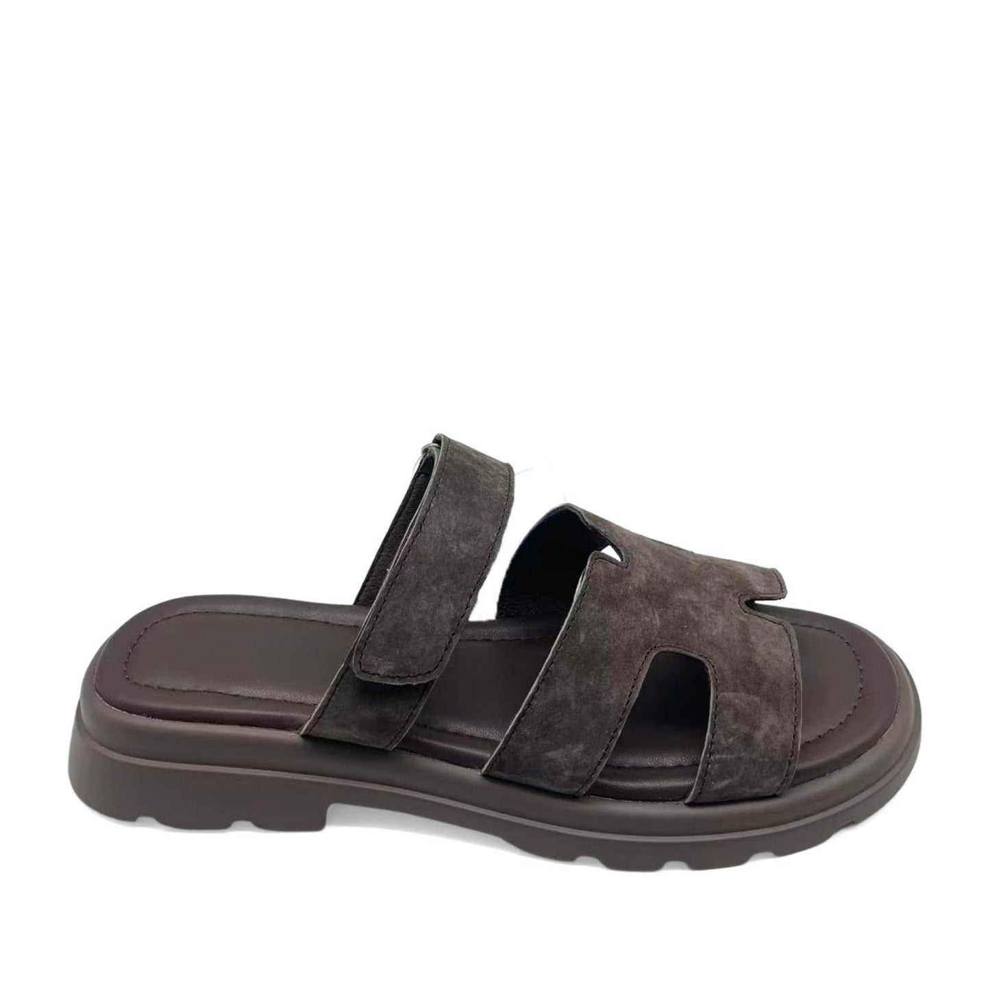 Women's Brown Open-Toe Slippers