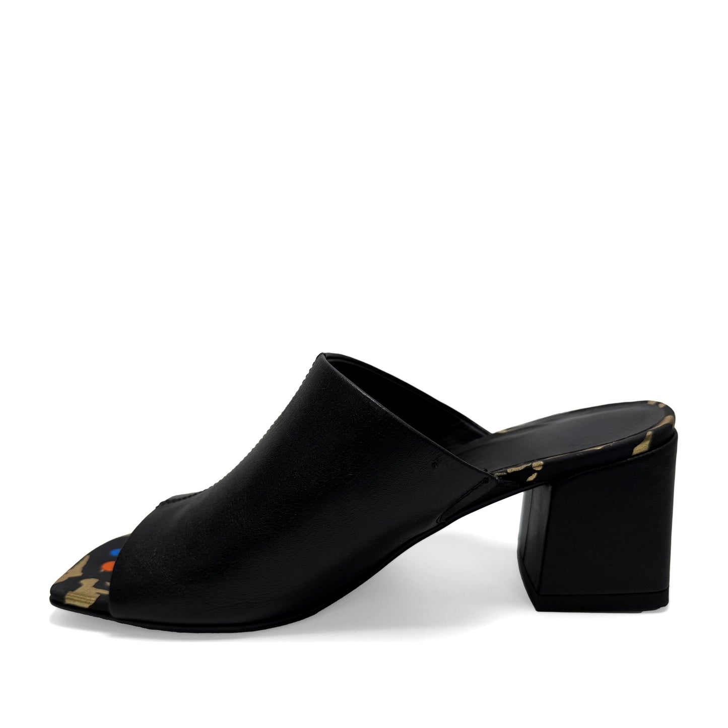 Women's Black Open-Toe Slippers