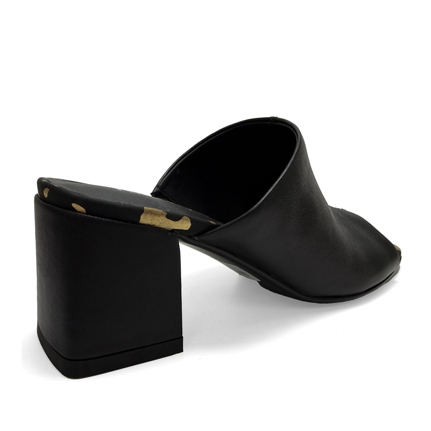 Women's Black Open-Toe Slippers
