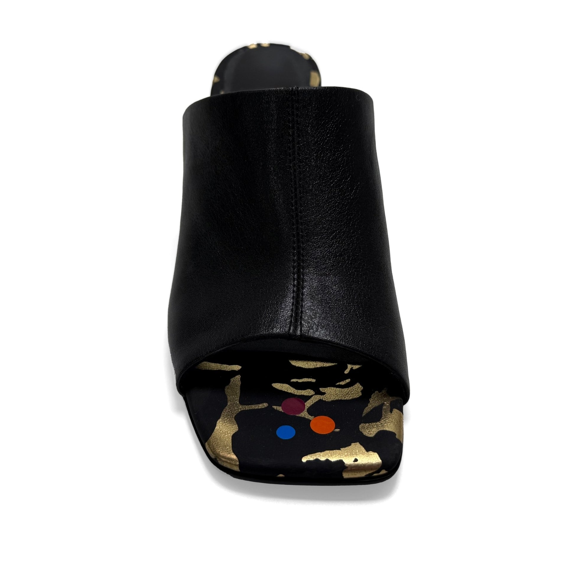 Women's Black Open-Toe Slippers
