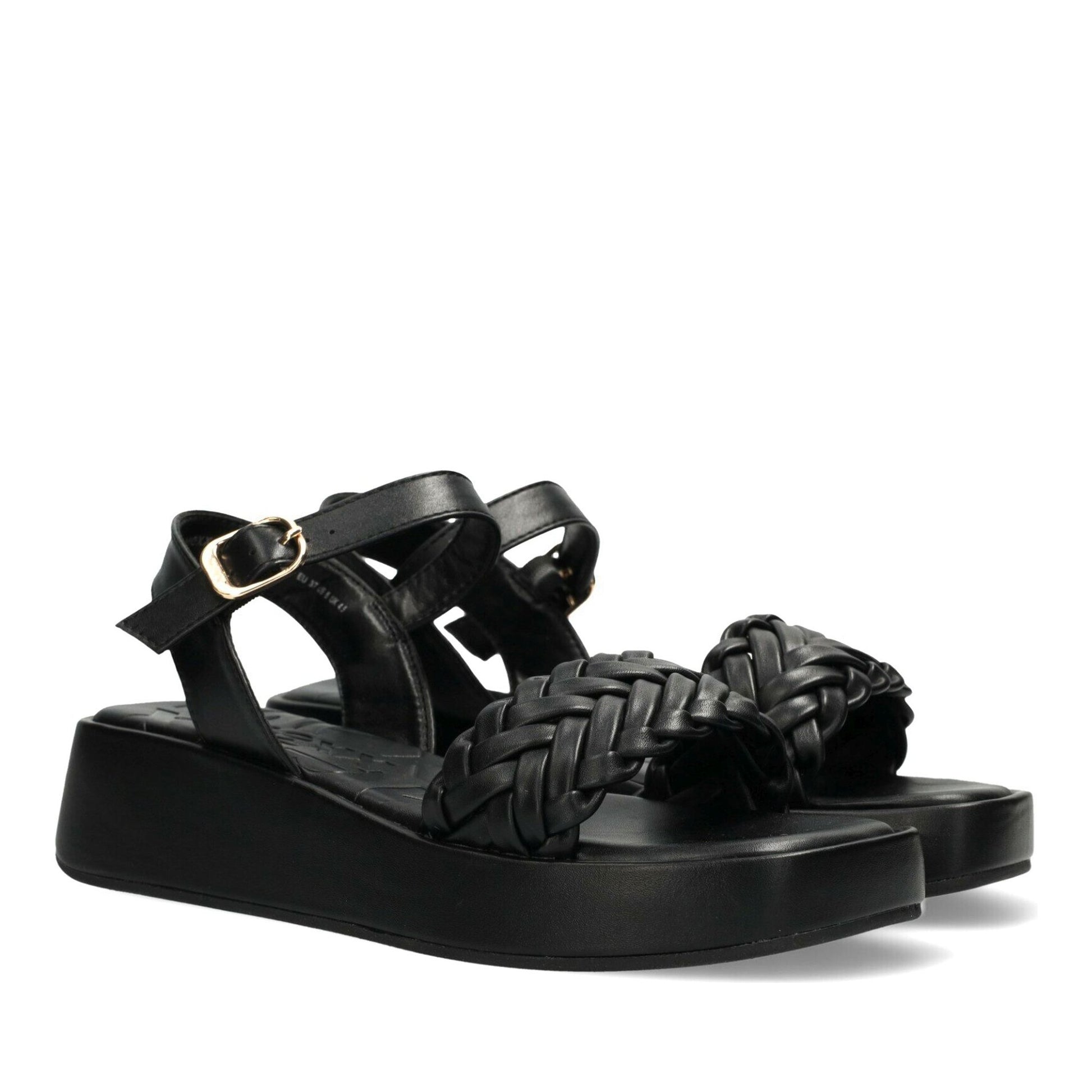 Lily Women's Black Wedge Open-Toe Sandals