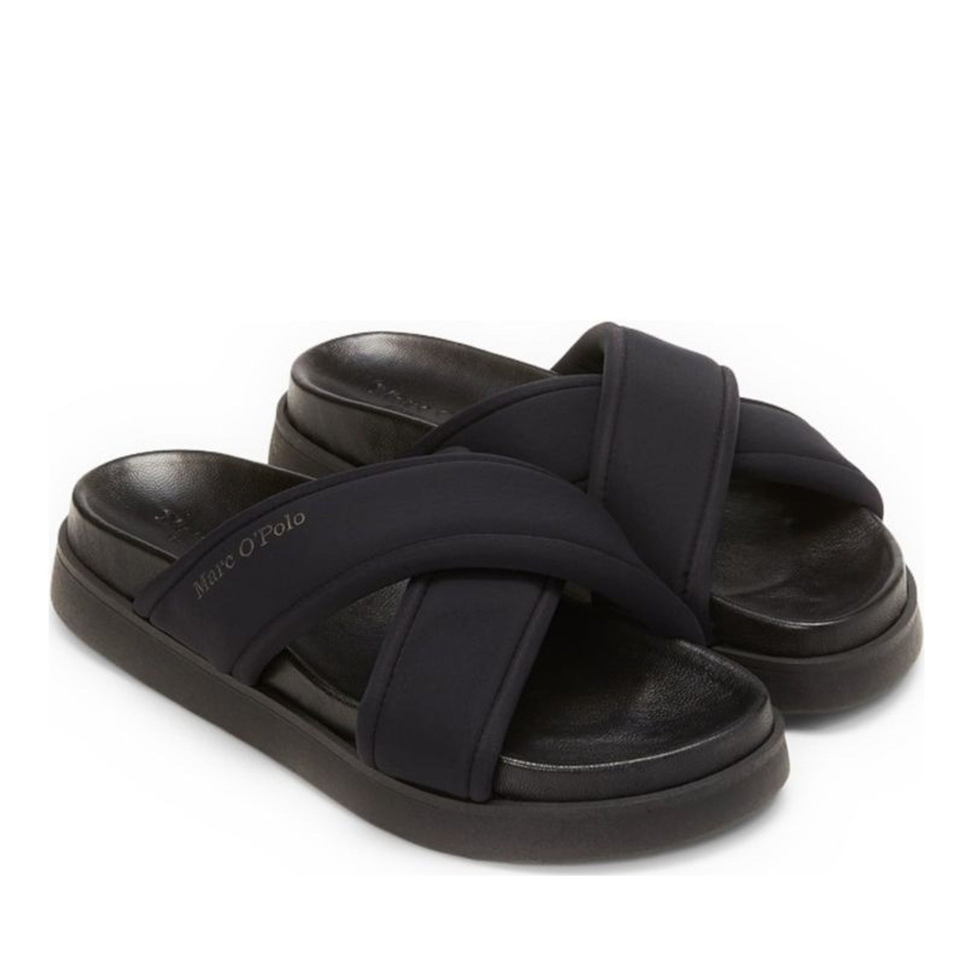 Women's Black Open-Toe Slippers
