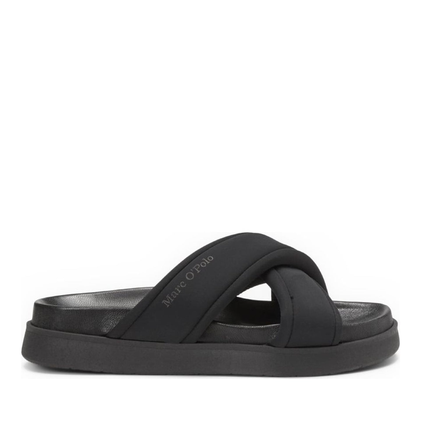 Women's Black Open-Toe Slippers