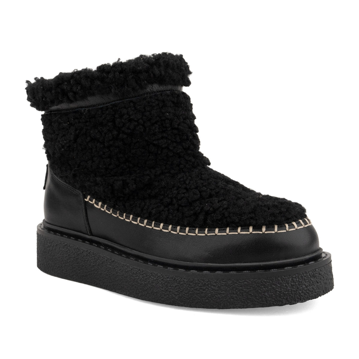 black casual closed booties