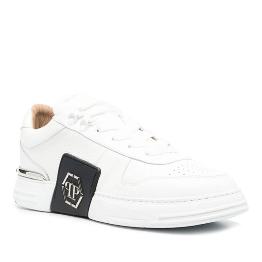 Men's White Lo-top Athletic Sneakers