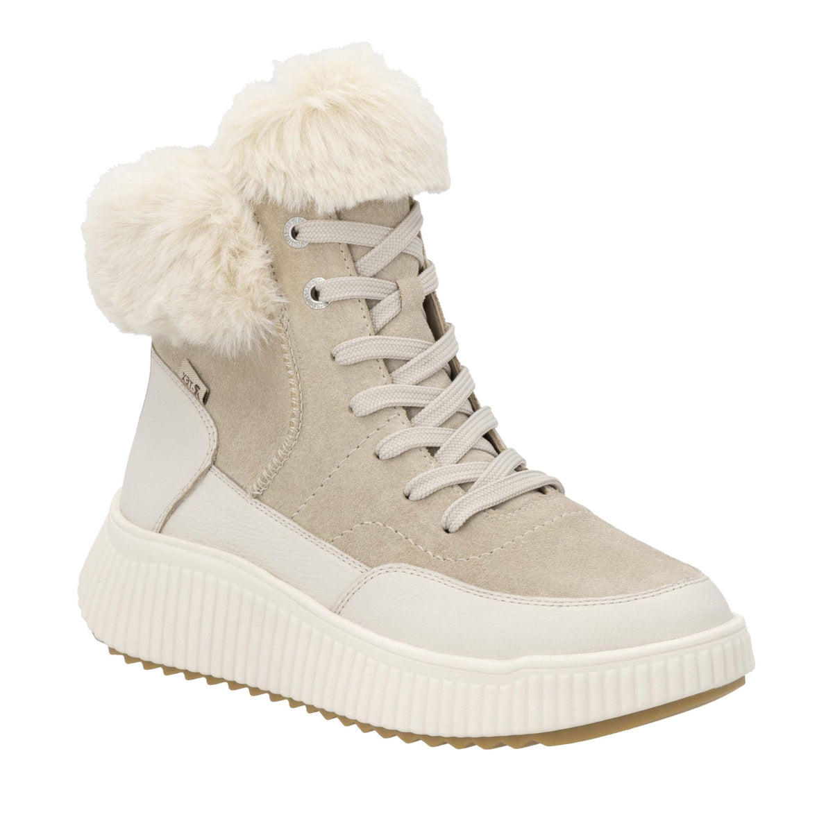 Women's Beige Mid Height Ankle Boots