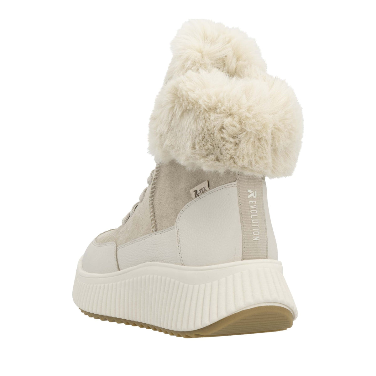 Women's Beige Mid Height Ankle Boots
