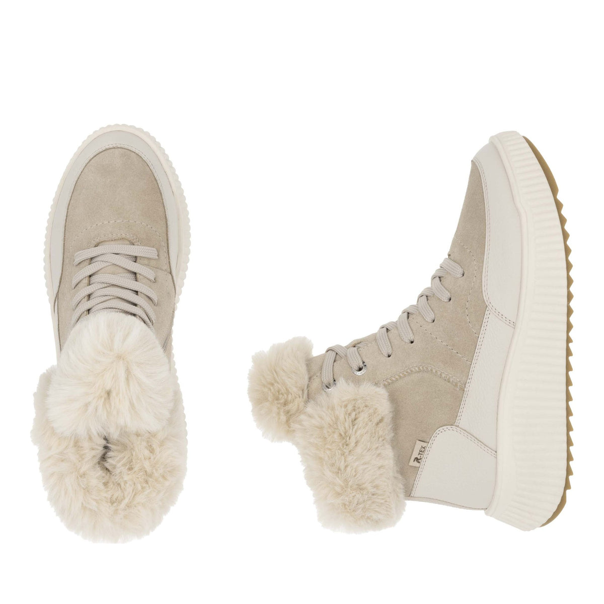 Women's Beige Mid Height Ankle Boots