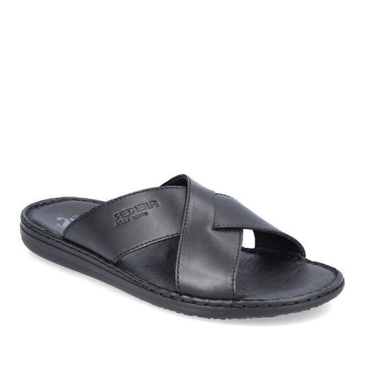 Men's Black Open-Toe Slippers