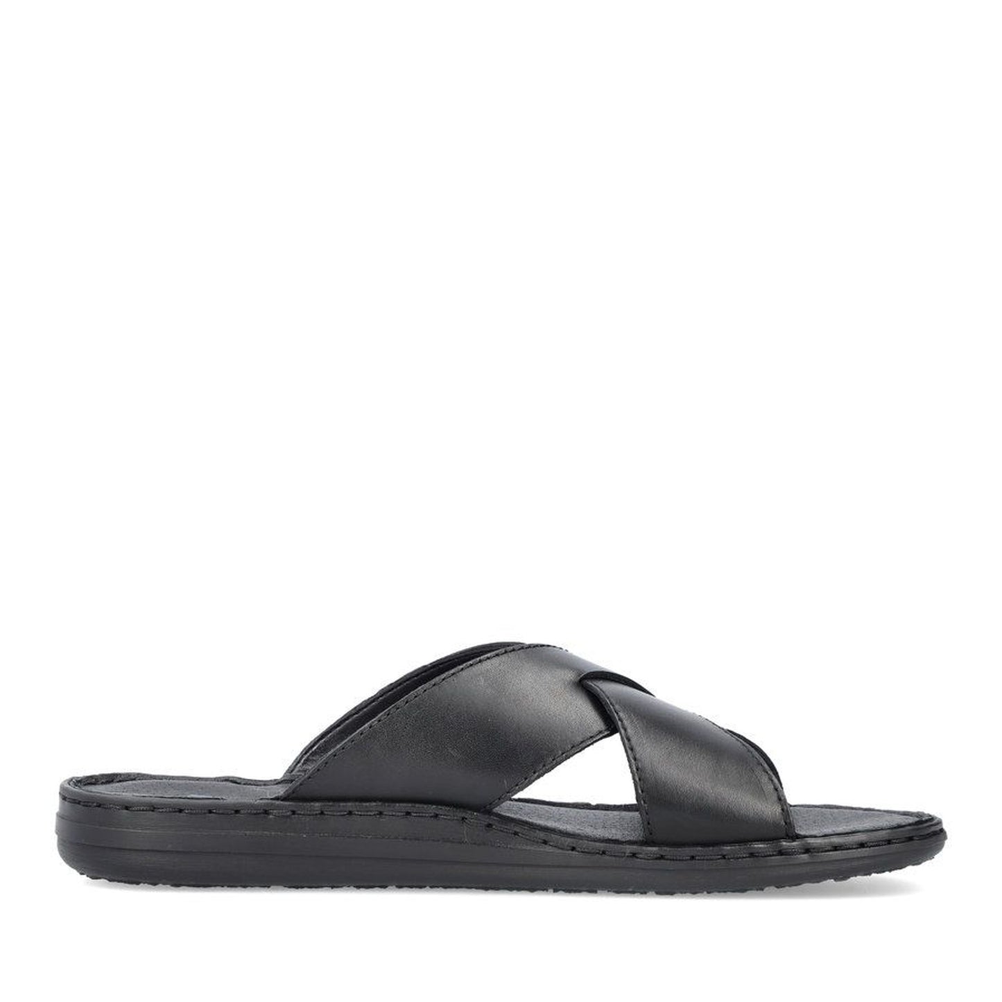Men's Black Open-Toe Slippers
