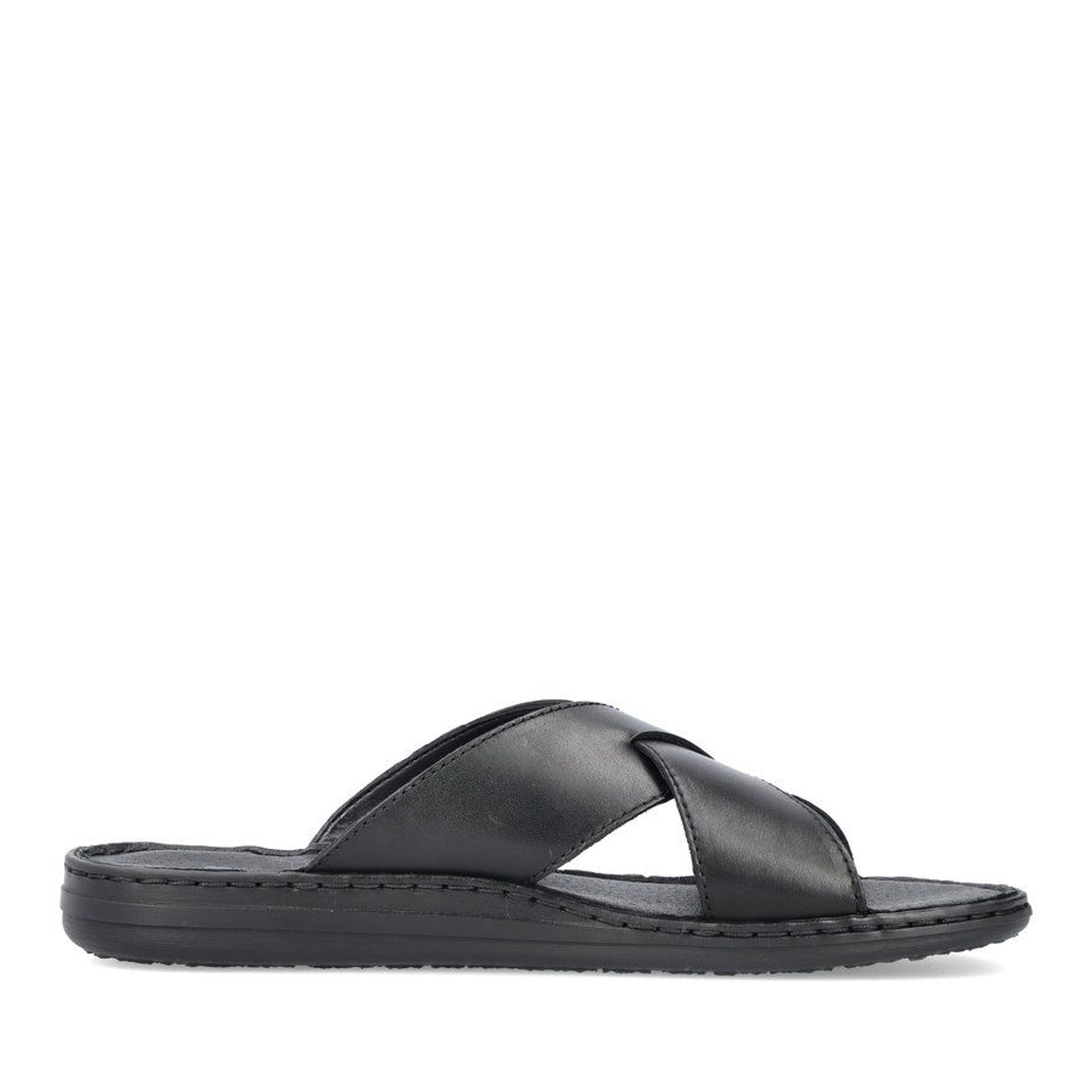 Men's Black Open-Toe Slippers