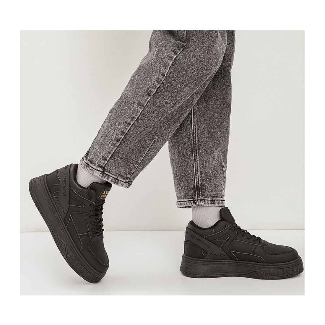 black casual closed boots