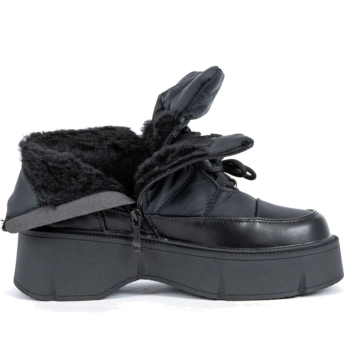 black casual closed booties