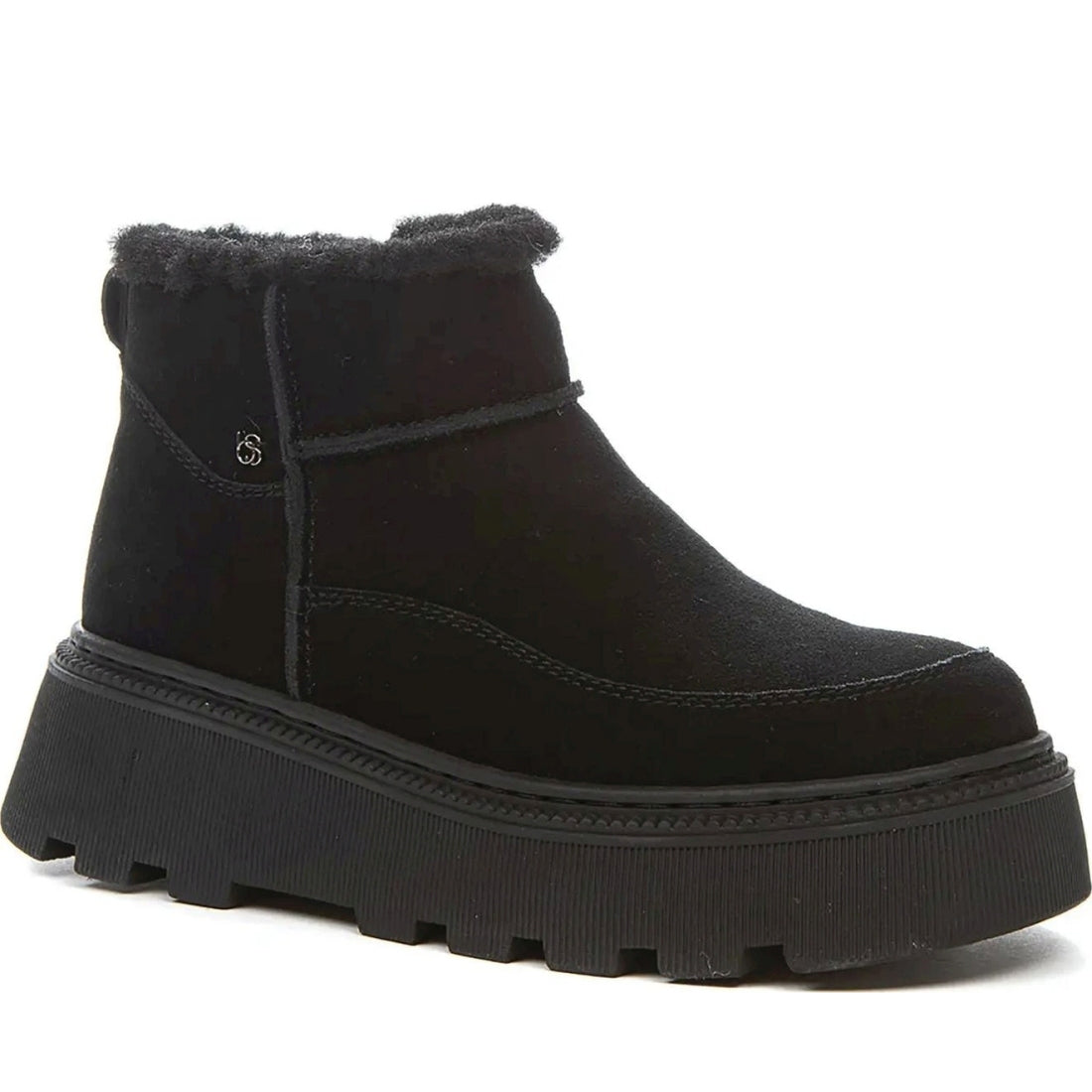 black casual closed booties