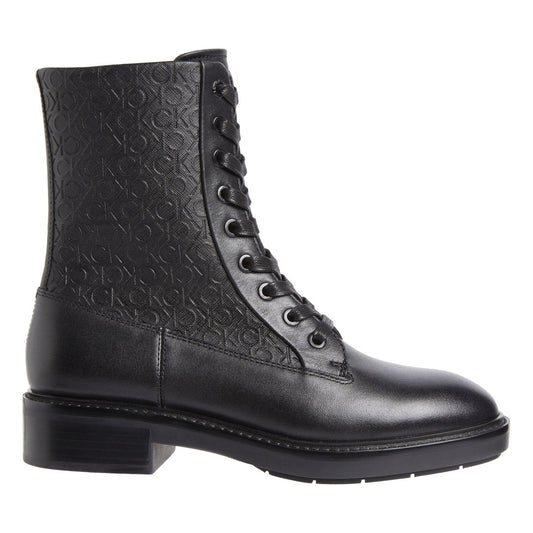 flat combat boot mono mix