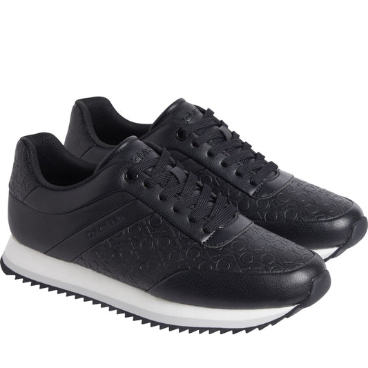 lace up mono mix leisure trainers