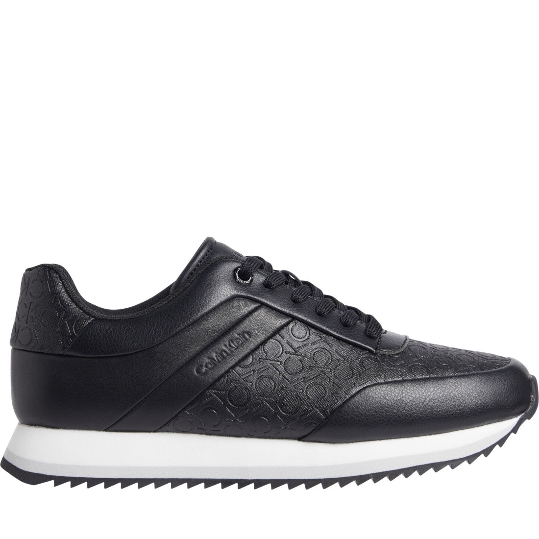 lace up mono mix leisure trainers