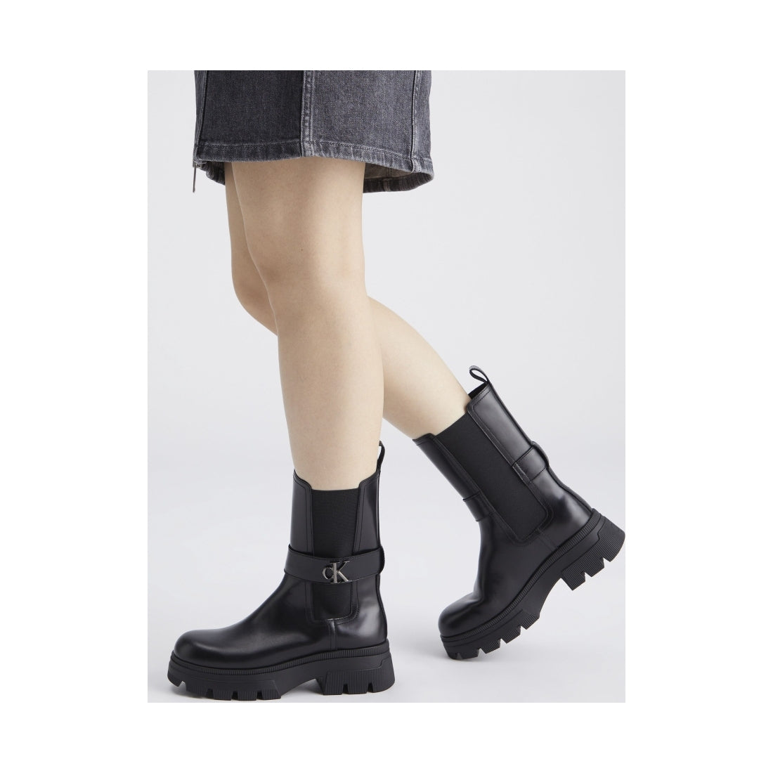 chunky combat chelsea booties