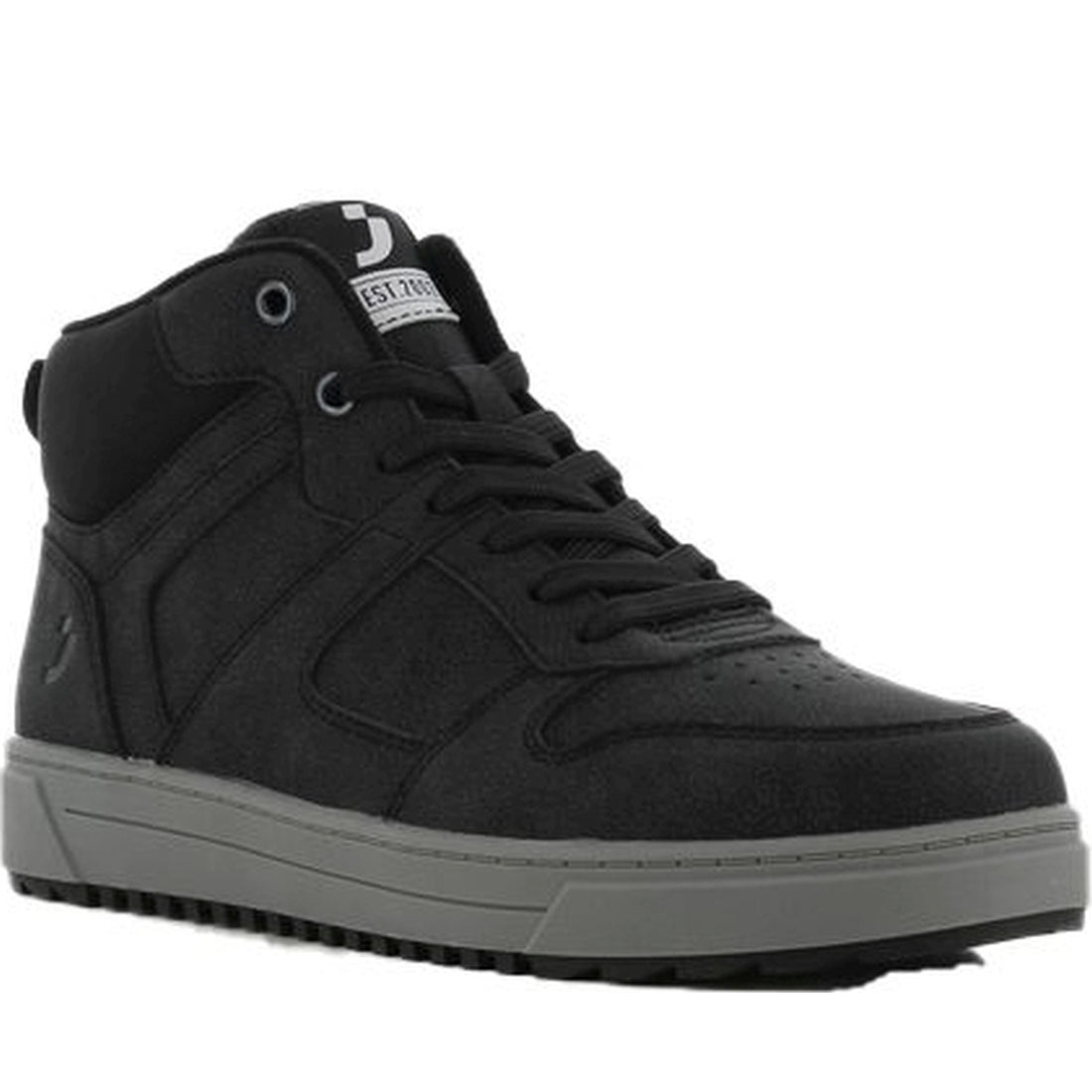 men casual high sneakers black