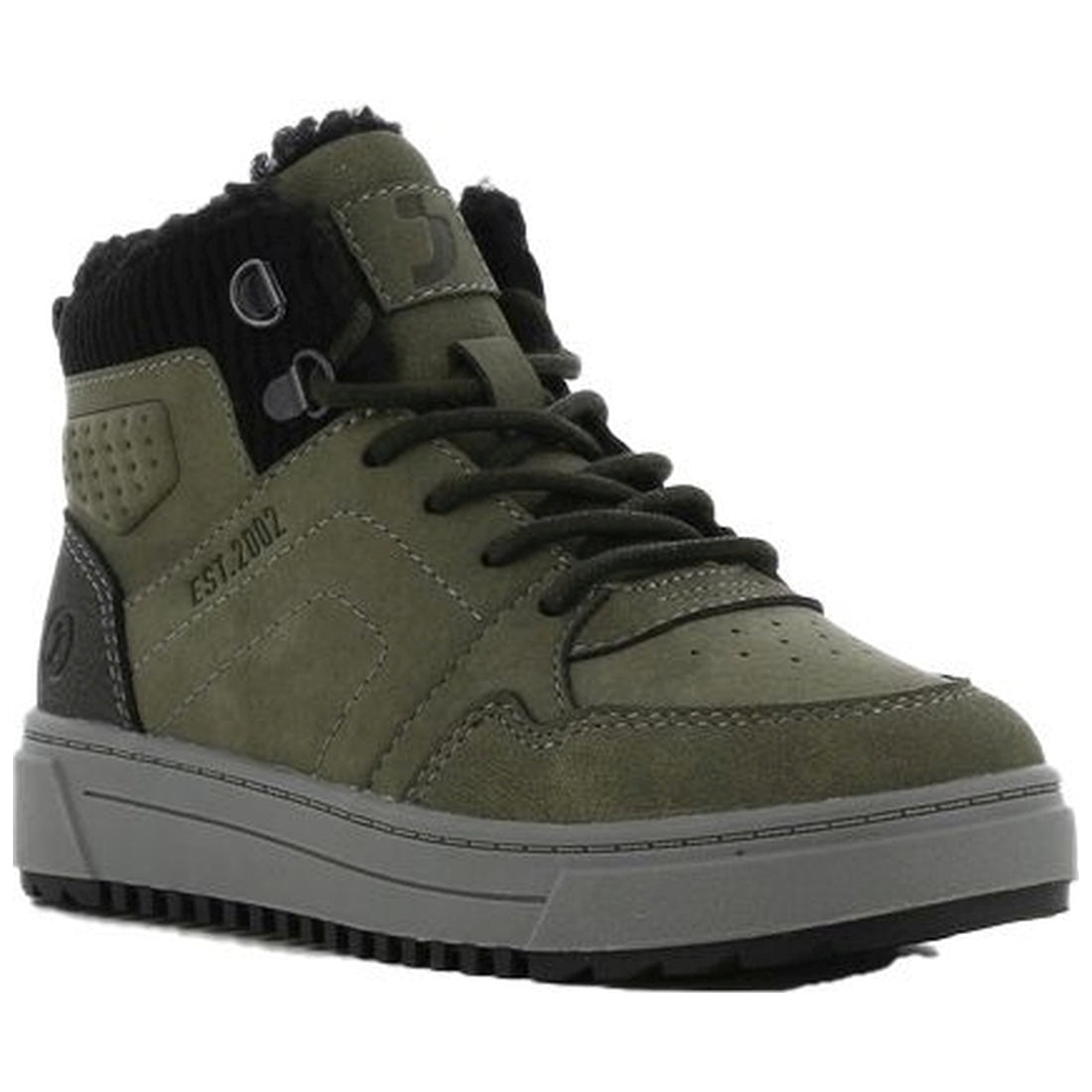 boys kids high sneakers khaki dark grey