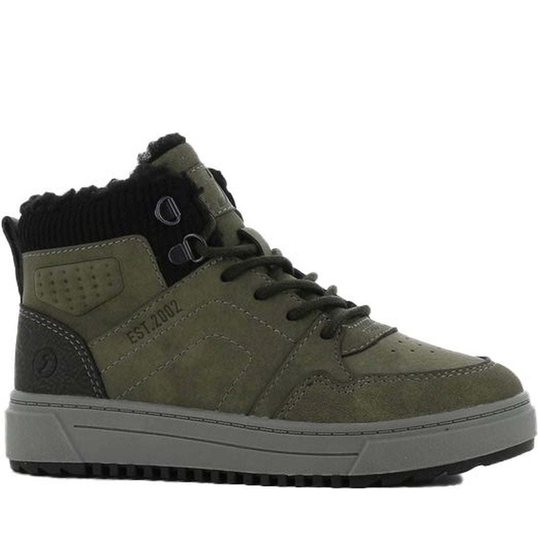 boys kids high sneakers khaki dark grey