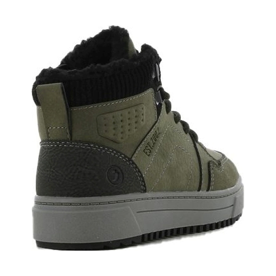 boys kids high sneakers khaki dark grey