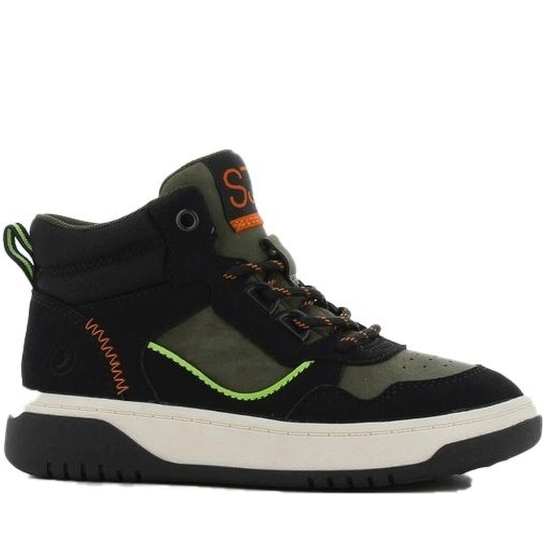 boys kids high sneakers black khaki