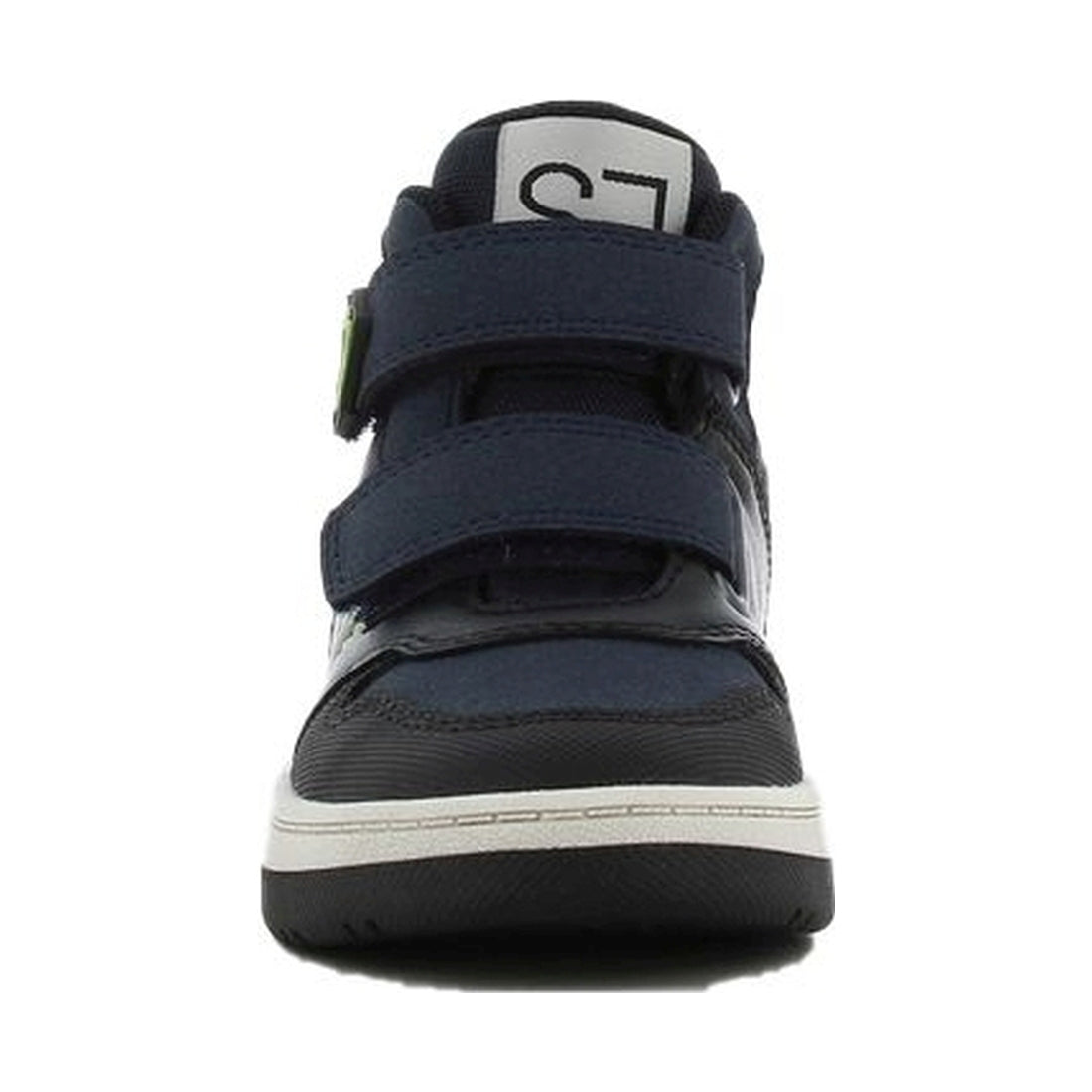 boys kids high sneakers navy lime green