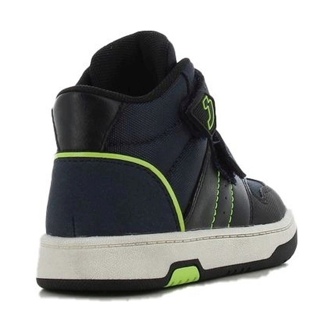 boys kids high sneakers navy lime green